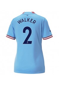 Manchester City Kyle Walker #2 Fotballdrakt Hjemme Klær Dame 2022-23 Korte ermer